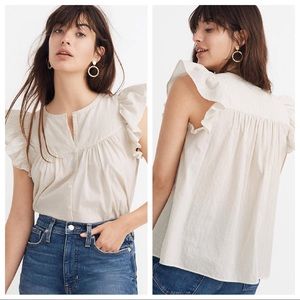 EUC Madewell Ruffle Sleeve Bib Top